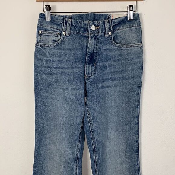 NWOT BDG Urban Outfitters Lace zip Low Rise Vintage Wash Flare Jeans Sz 25 - Picture 3 of 10